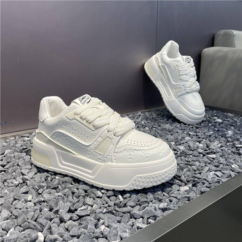 Новые весенние кожаные дышащие повседневные кеды на толстой подошве tt 38 белый