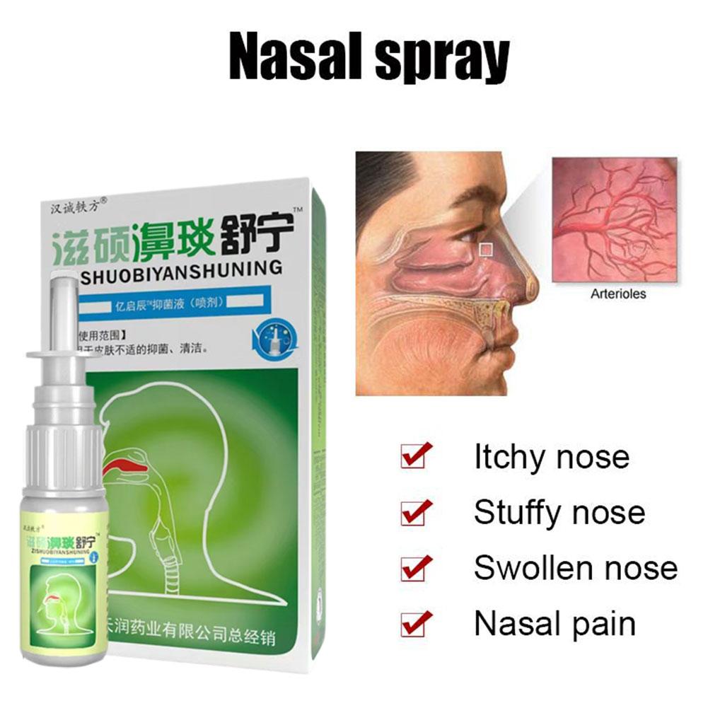 2*20ml Pure Natural Herbal Nose Spray for Rhinitis and Sinusitis Nasal Drops Make Your Nose More Comfortable Health Care