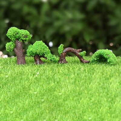 Alberi Modello Ornamenti per Paesaggi in Miniatura Mini Alberi Artificiali per Micro-Paesaggi con Muschio e Piante in Vaso Decorazioni Artigianali Realistiche in Resina per la Casa