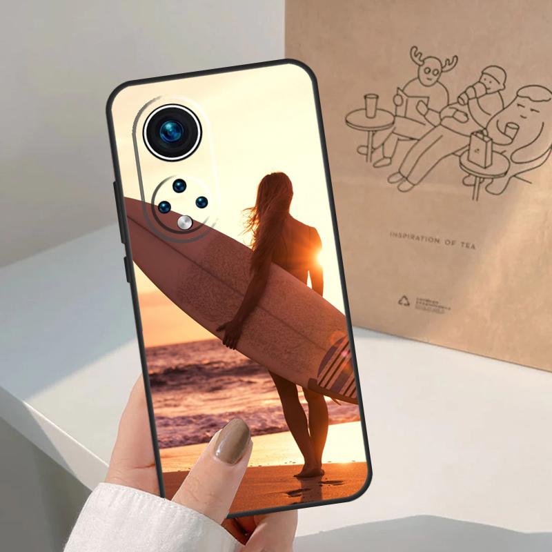 HAWAII STRAND SURF MÄDCHEN SURFEN KUNST Für Honor Magic 8 5 6 7 Pro Hülle Für Honor 400 200 Lite 50 70 90 X8c X8b X9a X9b X9c X9d Win