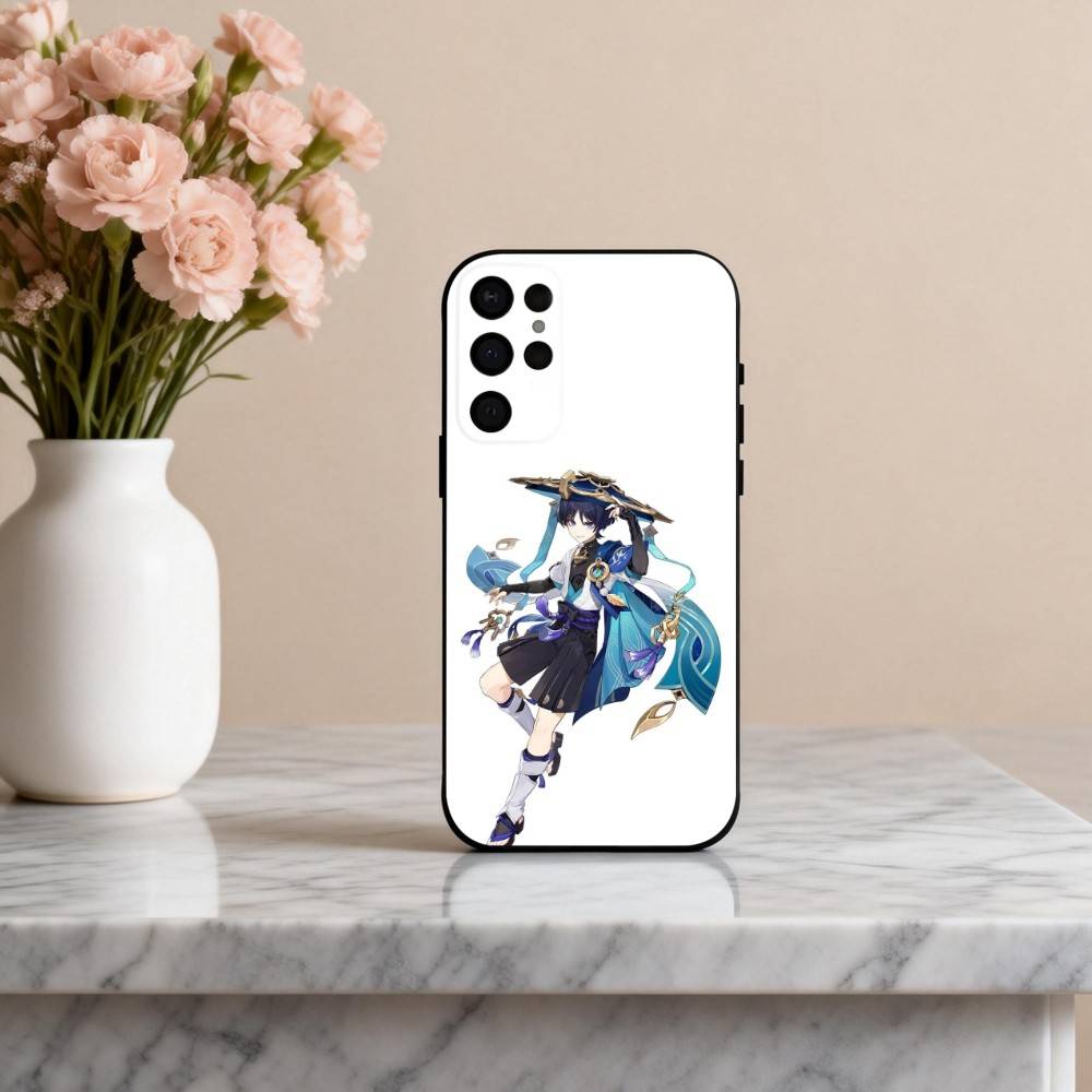 S-Scaramouches G-Genshin I-Impact-T Phone Case For Samsung S25,S24,S21,S22,S23,S30,Ultra,S20,Plus,Others Soft Black Cover