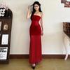 Feminine One-Shoulder Mesh Strapless Summer Dress