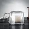 200ML Transparent Heat-resistant Espresso Cup Double Wall Glass Coffee Mug with Handle Cappuccino Latte Breakfast Tea Water Cups