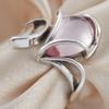 Vintage And Trendy Pink Color Teardrop Shaped Zircon Inlaid Open Ring, A Lovely Daily Holiday Accessory Gift For Women