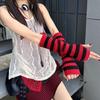 Long Long Fingerless Gloves Y2K Fingerless Arm Warmers Striped Knitted Arm Sleeves  Party