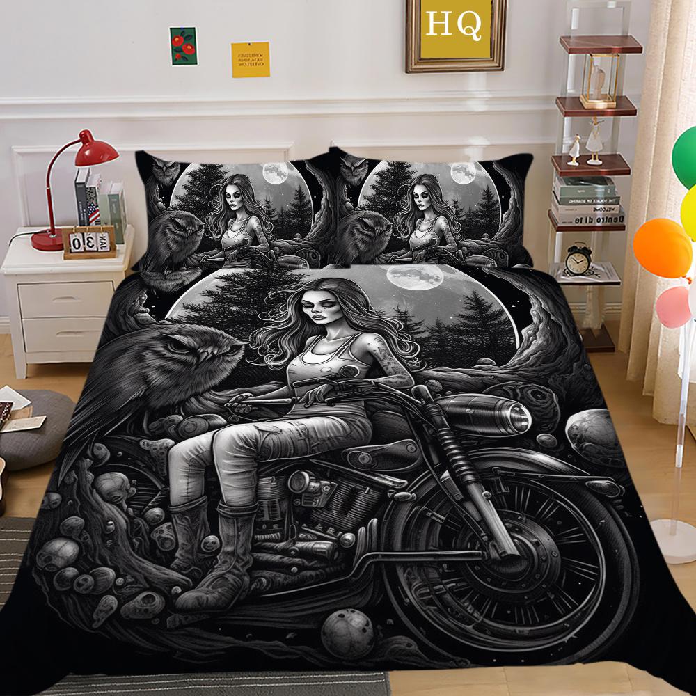 3D Beauty Skull Druck Bettwäsche Full Size Polyester Teenager Design Mode Hohe Qualität Heim Bettwäsche