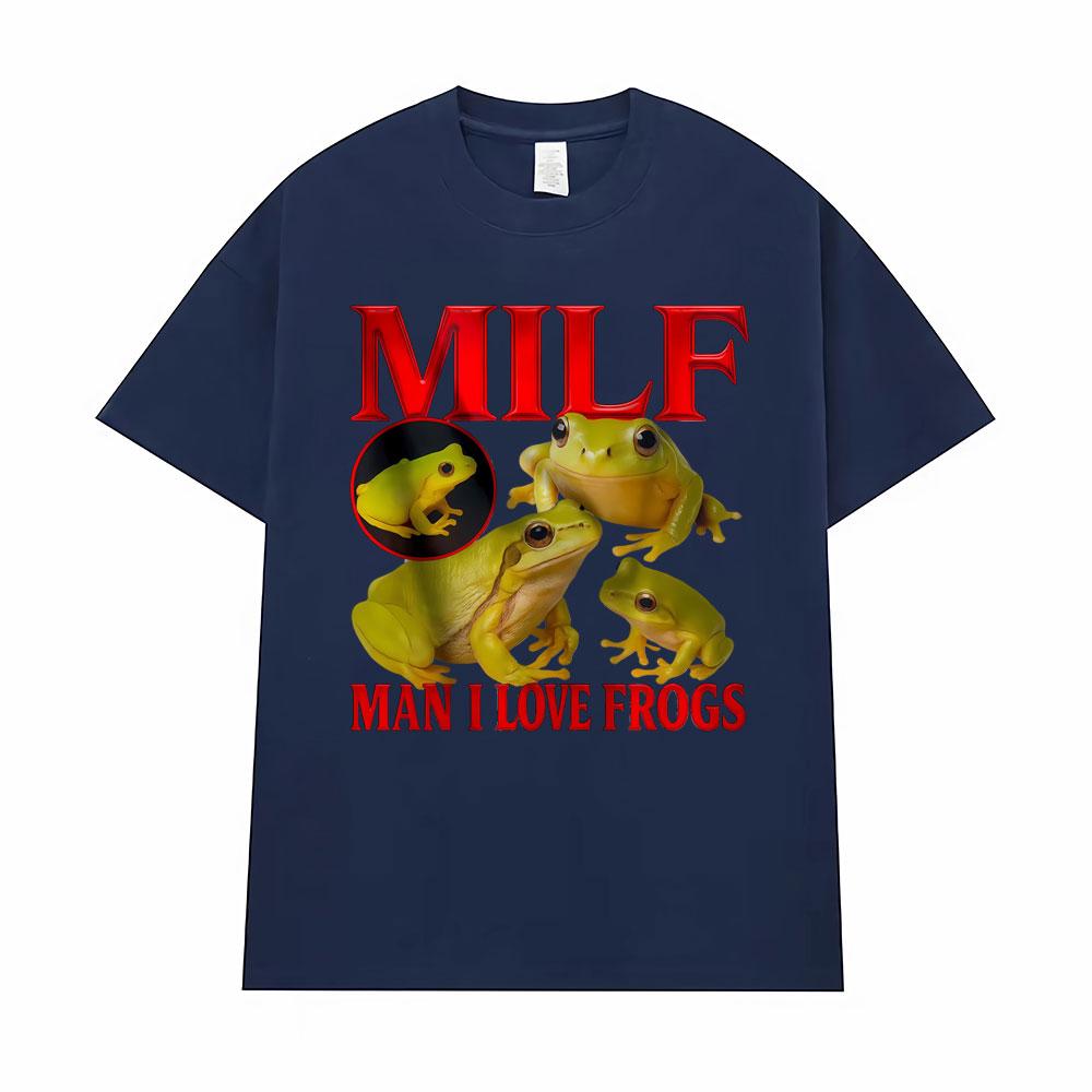 Funny I Love Frogs Gift Meme Lover Printed Tshirt Men Women Vintage Toad Y2K Fun Classic T Shirts 100% Cotton T-shirt Streetwear