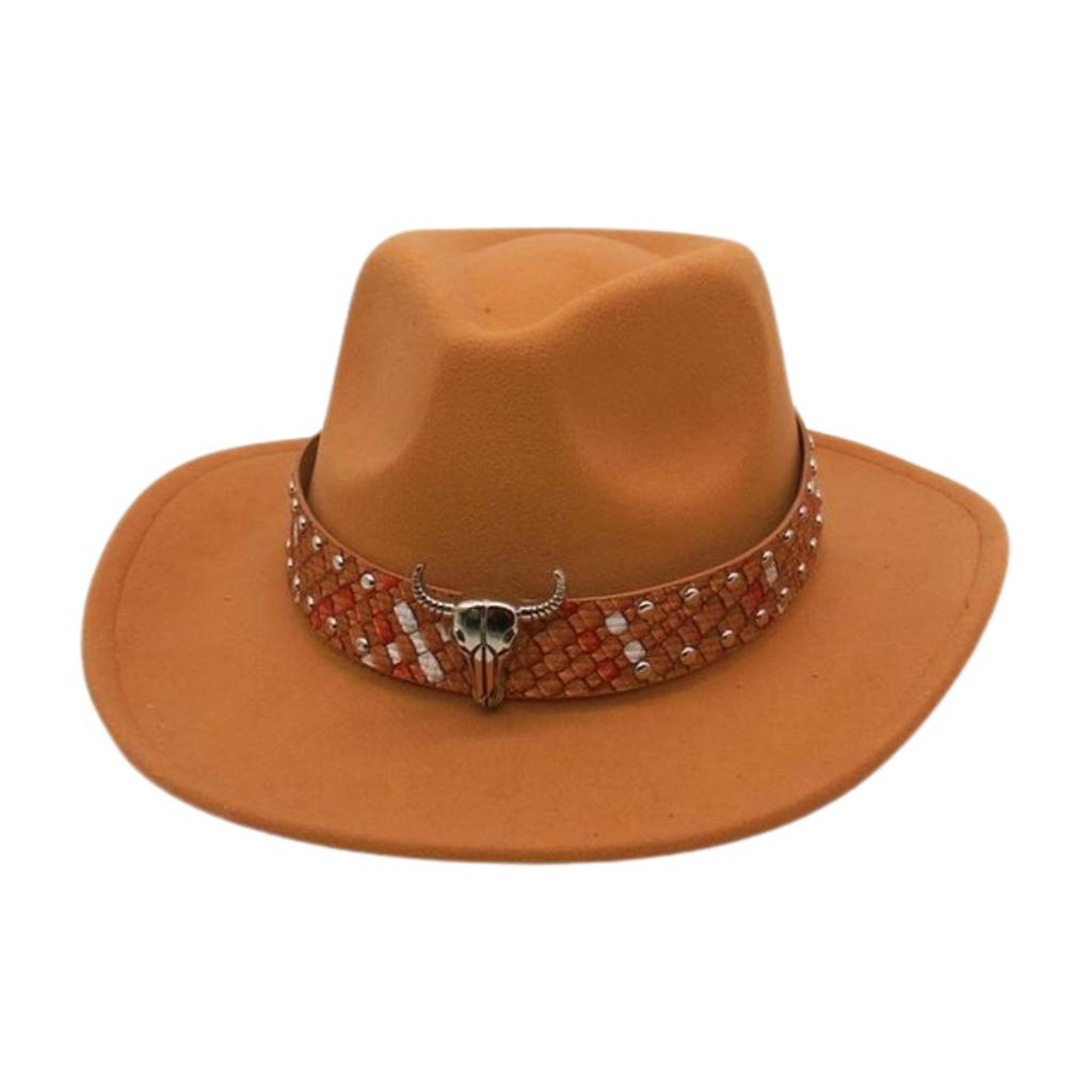 Minority Men'S And Women'S Jazz Hats British Woolen Top Hats Western Cowboy Mid-Curl Top Hats