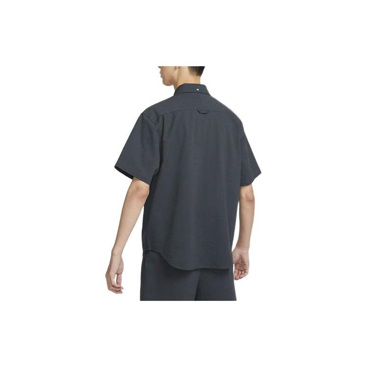 Nike SS24 Life Solid Color Sports Casual Comfortable Soft Lightweight Short Sleeve Shirt Men Shirts Coal-Black FN3223060