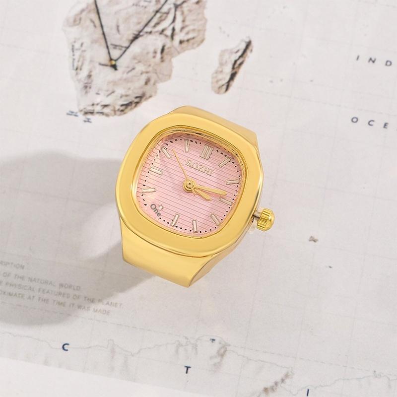 Anelli Orologio da Dito Vintage Y2K per Donne Uomini Orologio al Quarzo Mini Orologio Coppia Punk Cinturino Elastico Anello Orologio Mini Regalo