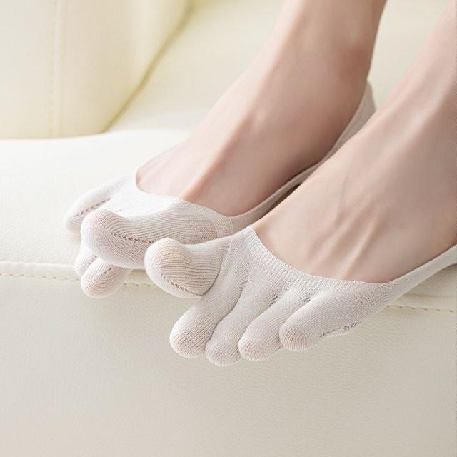 Women's Ultra-Thin Cotton Five-Toe Low-Cut Non-Slip Socks