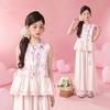 Little Tiger Patty Girls' New Chinese Style Floral Two-piece Set