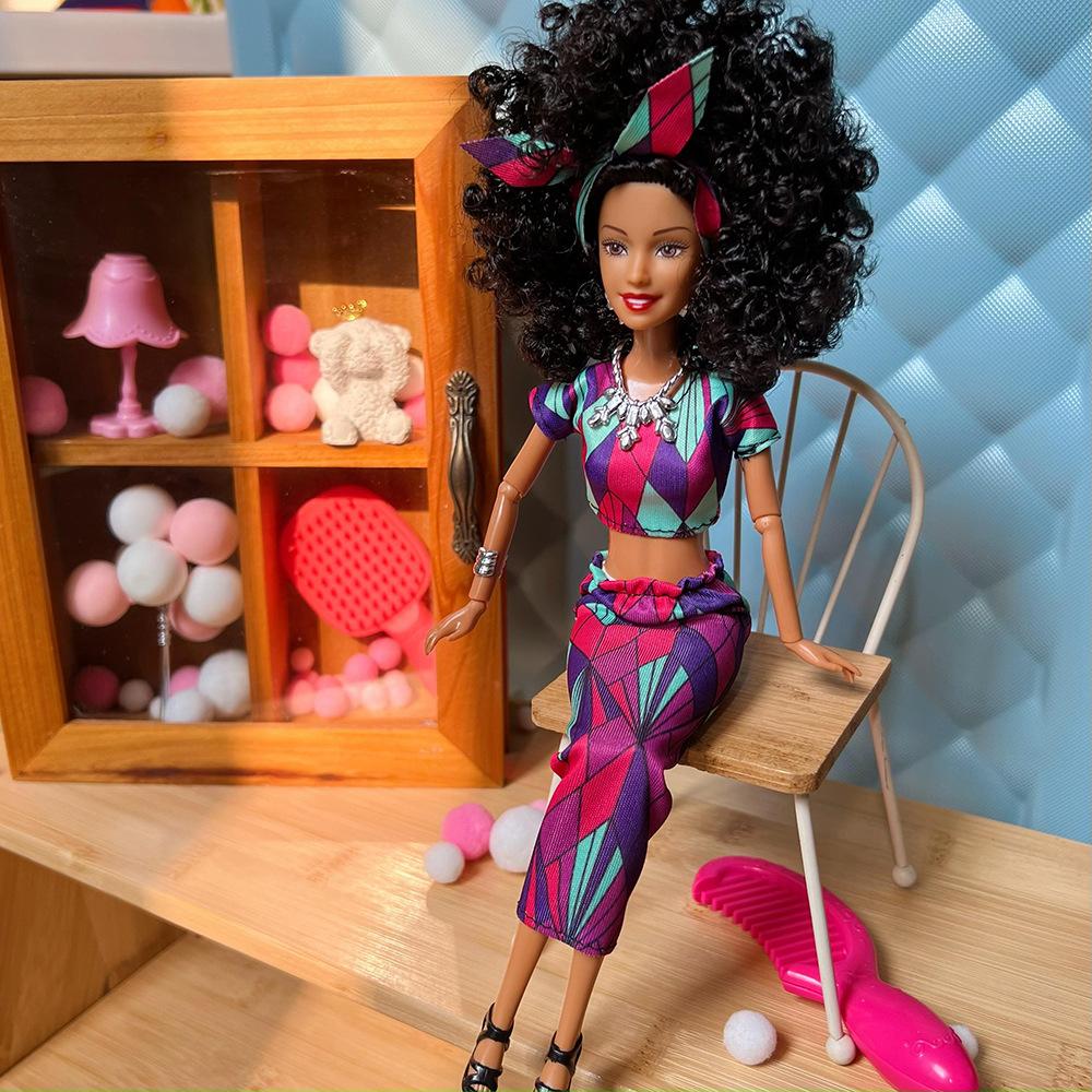 Multi-articulated Black Skinned African Doll