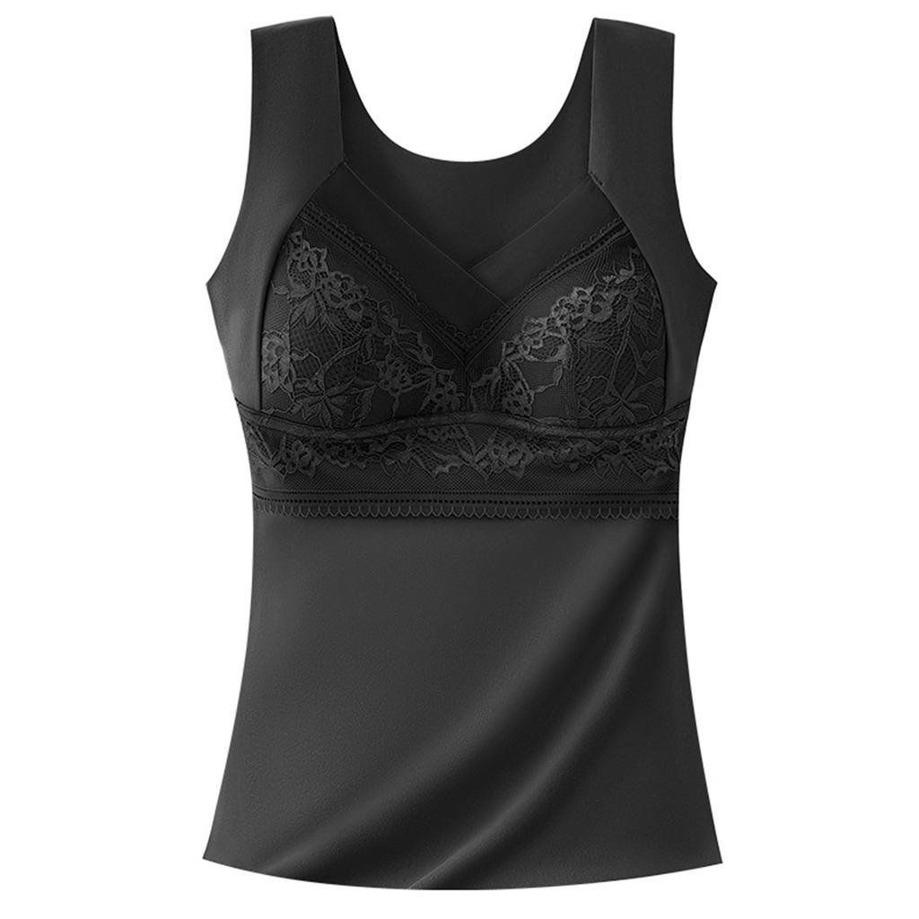 Thermal Vest For Women Underwear Top With Chest Pads Slimming Seamless Winter Warm Vest Thermal Tank Top For Women Push Up Bras Undershirt