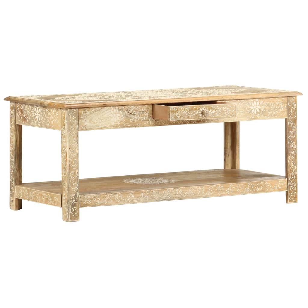 Coffee Table 110 x 50 x 45 cm Hand painted Solid Mango Wood