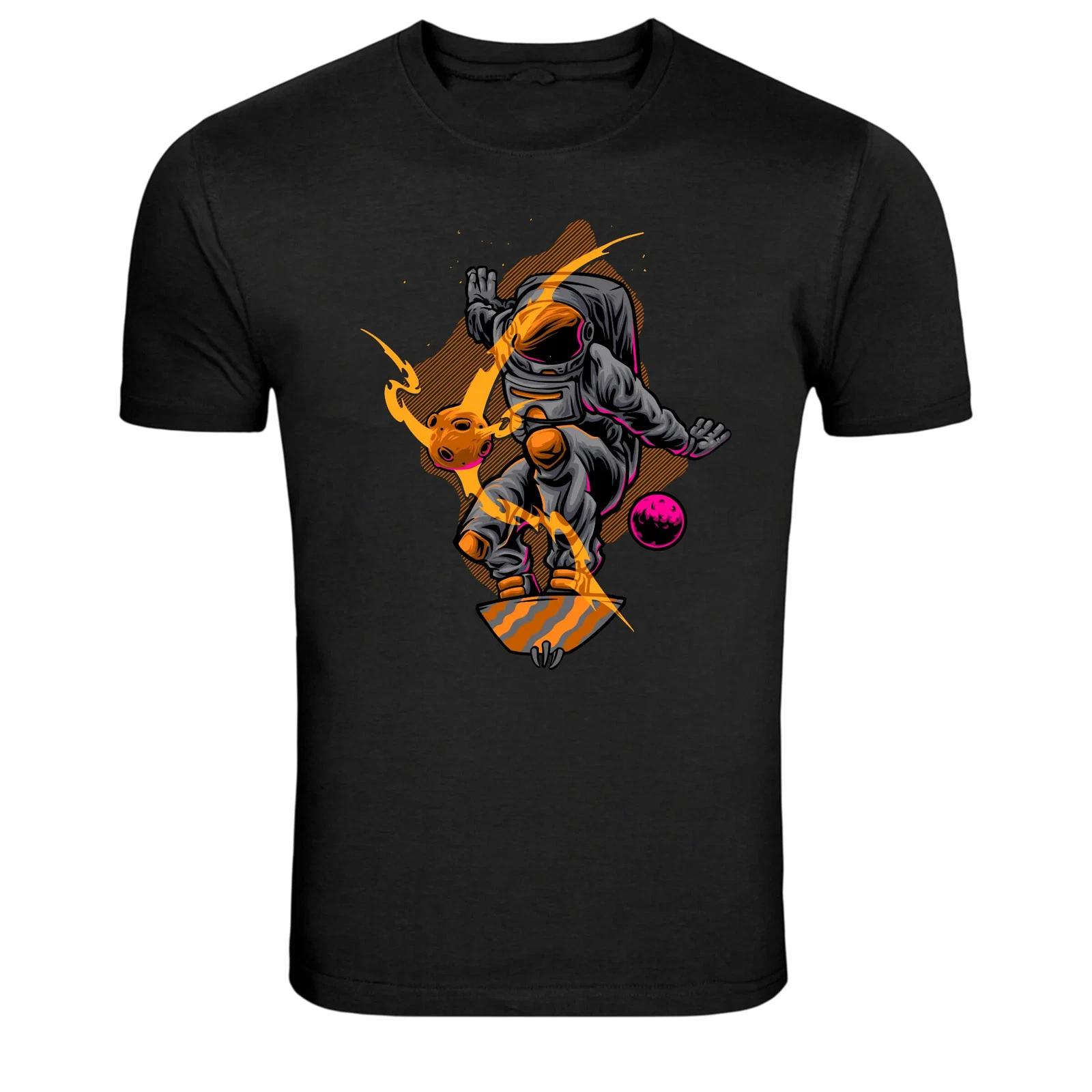 Skateboard Astronaut Space Skater Cosmic Style T-Shirt XL