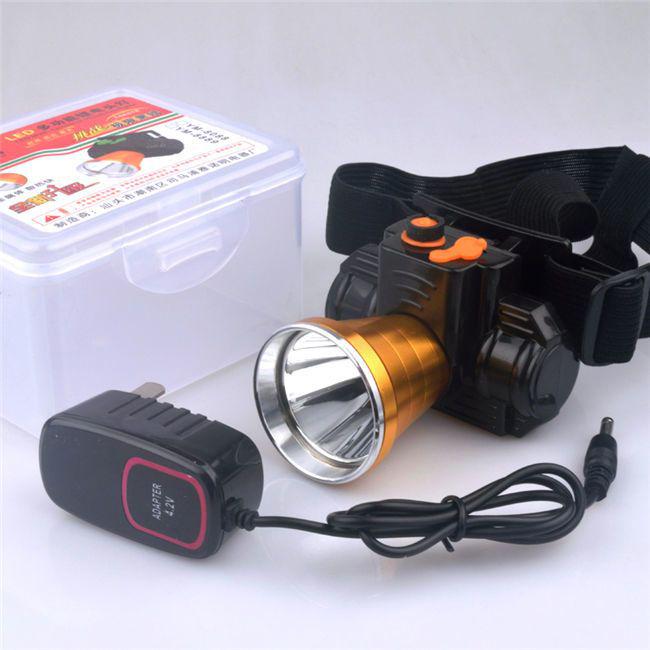 Rechargeable LED Headlamp – High Brightness, Long-Throw, Outdoor, Night Riding, Fishing, and Mining Flashlight.