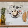 Self-adhesive Coffee Cup Pattern Wall Stickers DIY Wall Decoration for Living Roon Kitchen Office Cafe Background Decoration