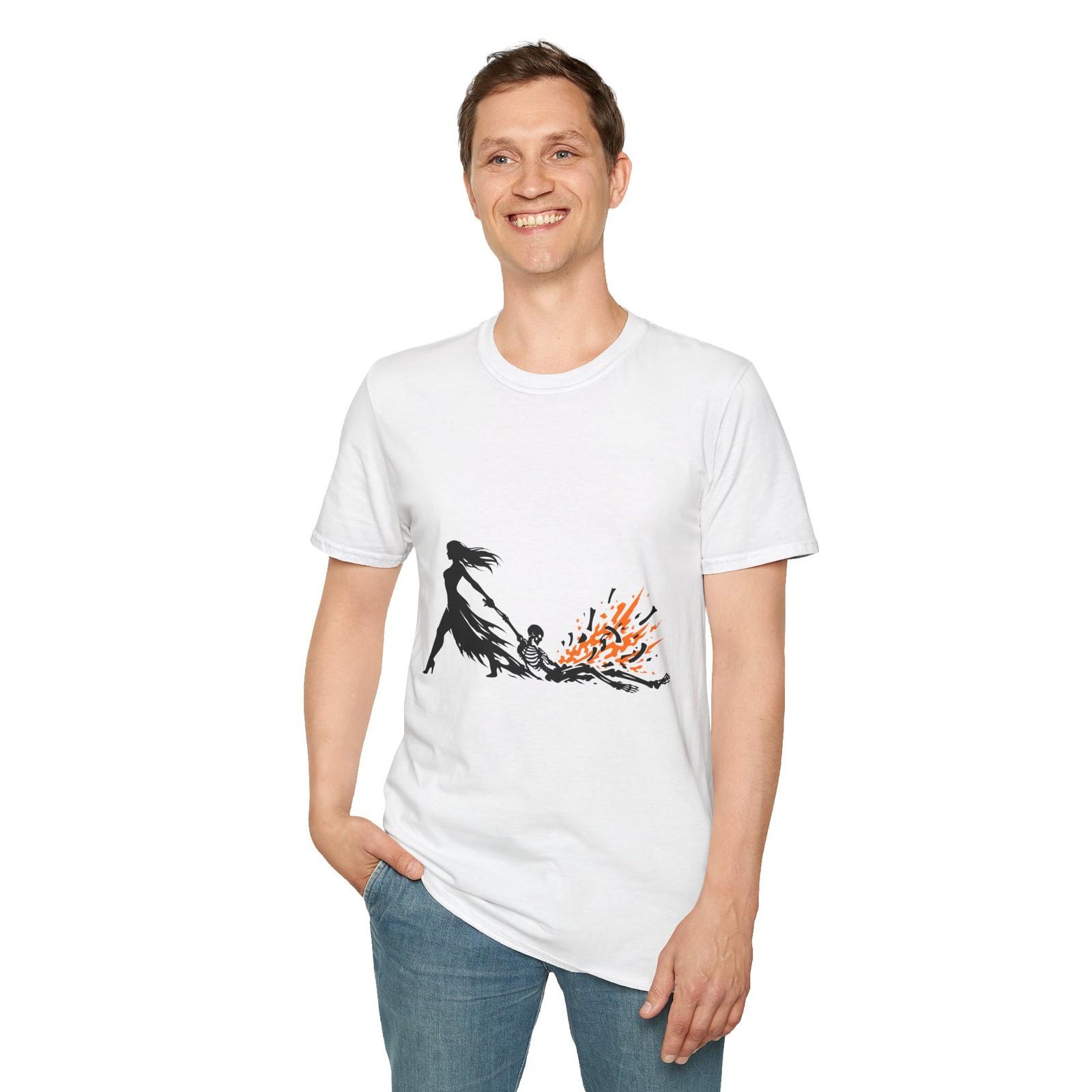 Horror Woman Skeleton Gothic Dark Fantasy Macabre Unisex Softstyle T-Shirt S