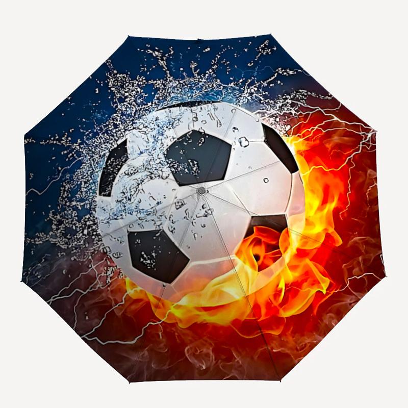 1 pièce Ballon de Football Électrique avec Conception Pliante à Ouverture Automatique, Parapluie d'Extérieur à Structure en Fer à 8 Bâtons, Cadeau Parfait pour les Fans, les Voyageurs, Usage Quotidien,