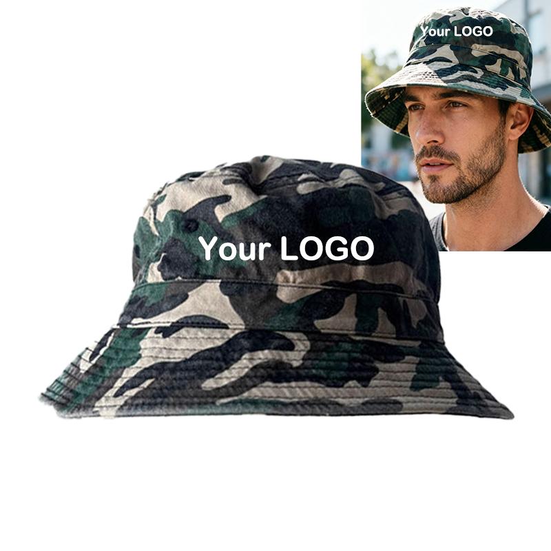 Camouflage Big Head XXL 65cm Bucket Hats Men Cotton Large Size Cap Fishing Fisherman Hat Summer Sun Hat Camping Foldable Bob