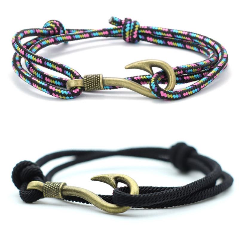 Noter 10 Kleuren Nieuwe Mannen Visgraat Armband Strand Navigatie Surfen Cool Rijden Dunne Koord Armband Man Rode Draad Armband Cadeau