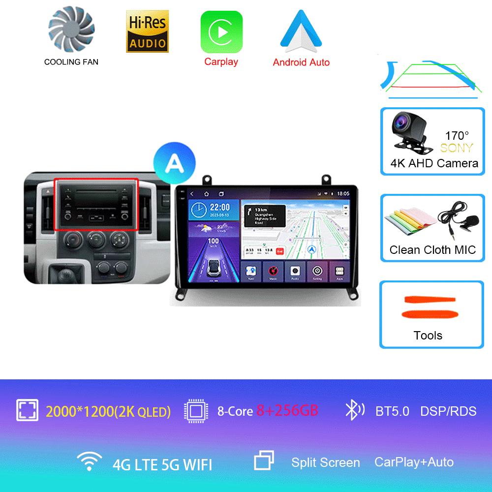 Car Radio for Toyota Hiace H300 VI 6 GranAce I 1 2019 - 2022 Multimedia Video Player Navigation GPS Android 14 2 Din Dvd