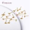3/4MM 18K Gold Plated Pearl Post Earring Mounting Findings with Closed Ring For DIY Pearl Earring Jewelry Making Accessories