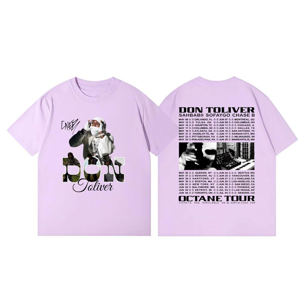 Rapper Don Toliver Octane Tour 2026 Magliette Grafiche Streetwear Moda Hip Hop T-shirt Unisex Donna Estate Casual Magliette Larghe