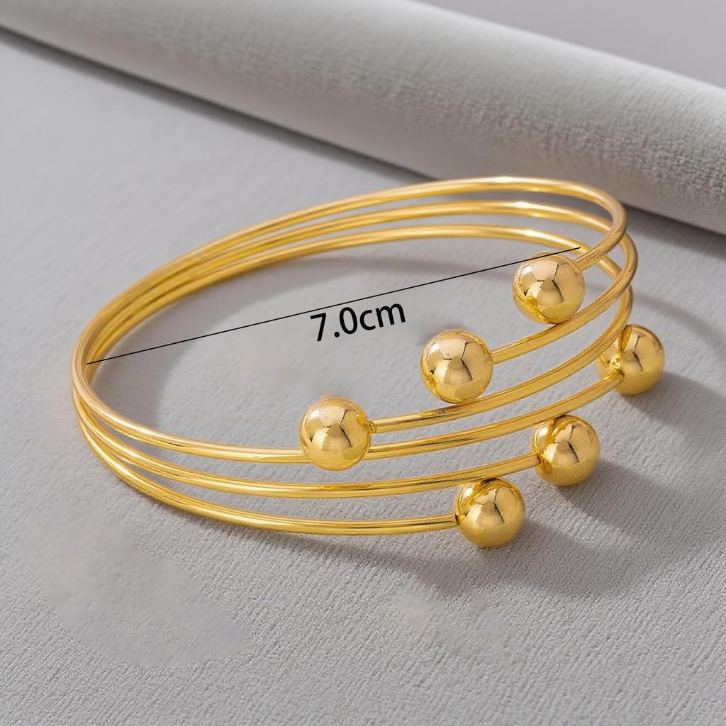 Metal Personality Gothic Exquisite Upper Arm Bracelet Opening Adjustable Multi-layer Ball Arm Ring Design Female