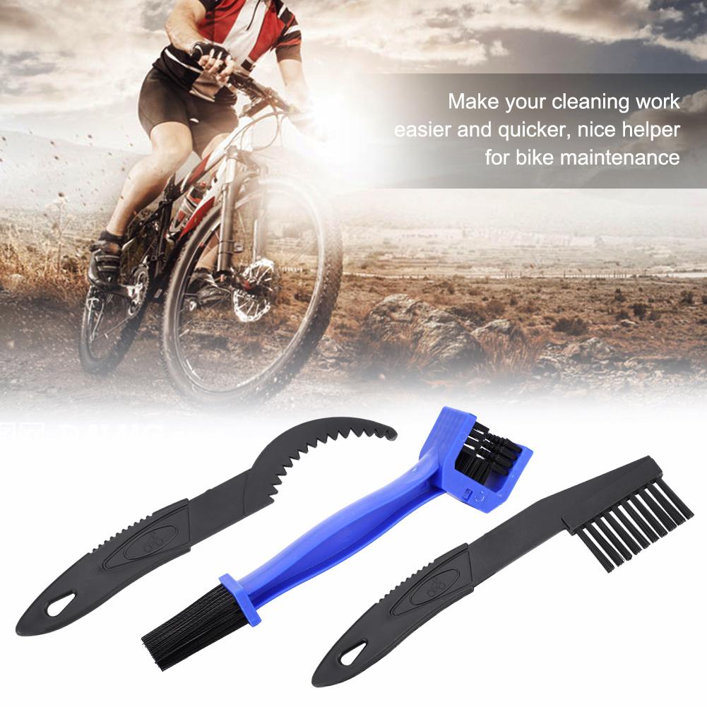 3pcs Bike Chain Crank Sprocket Cleaning Tool Bicycle Washing Brushes Tackle Kit Accessory