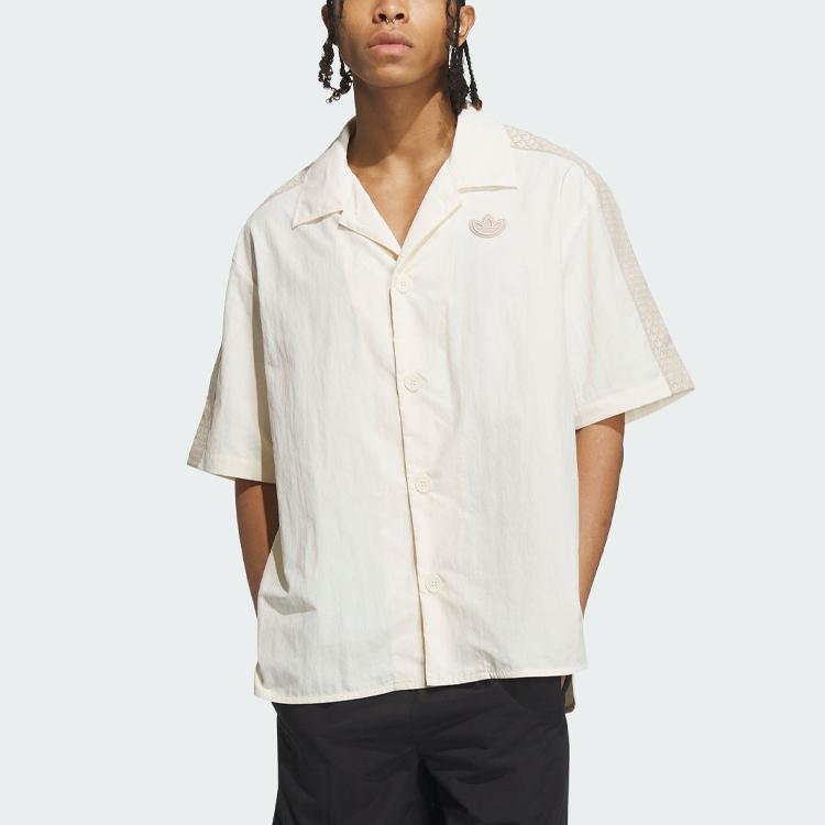 Adidas Originales Estampado Monograma Bloque de Color Casual Deportivo Manga Corta Camiseta Unisex Tops Blanco IN1032