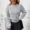 Women's Crew Neck Sweater, Solid Color
