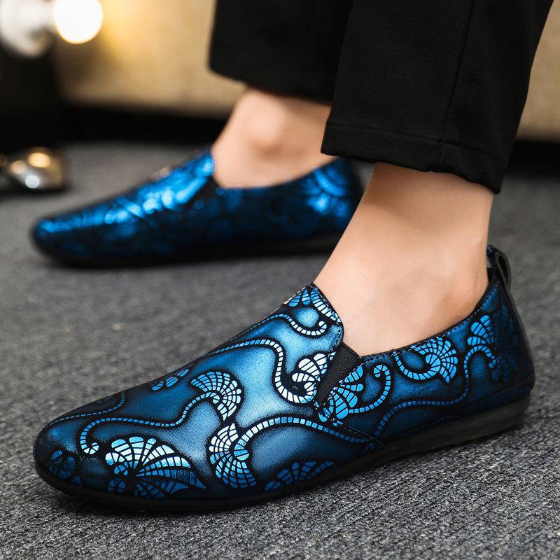 Spring and autumn social guy casual shoes trendy shoes Doudou shoes men's lazy shoes cover feet and pedal men's shoes