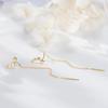New European Star Ear Line Women's Dangle Earrings Gold Color Link Silver Color Heart Korean Fashion Crystal Ear Jewelry