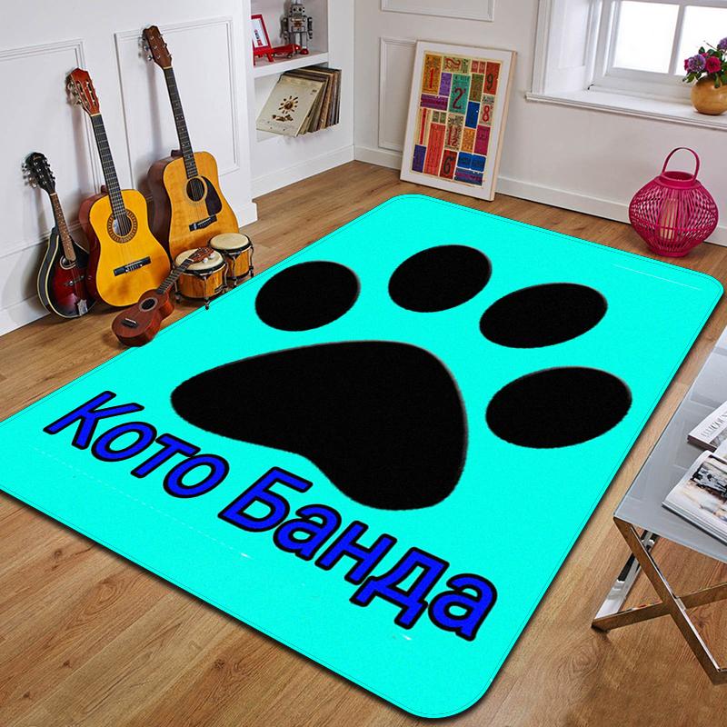 D-Dogs Paws Printed Carpet Fashion Yoga Mat Non-Slip Carpet Bedroom Decoration Outdoor Carpet Bedroom Birthday Gift