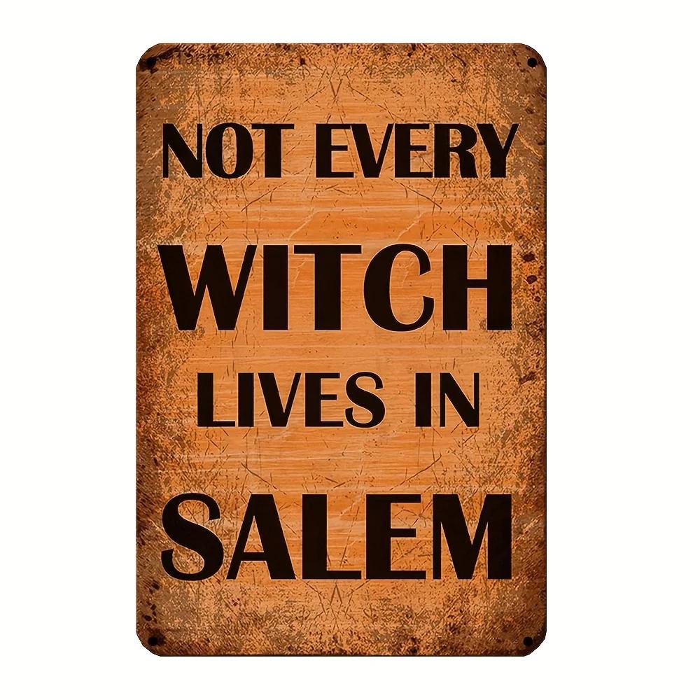 The House Witch Rules Halloween Halloween Decoration Metal Tin Sign Vintage Plaque Decor Wall Art Wall Room Home Restaurant