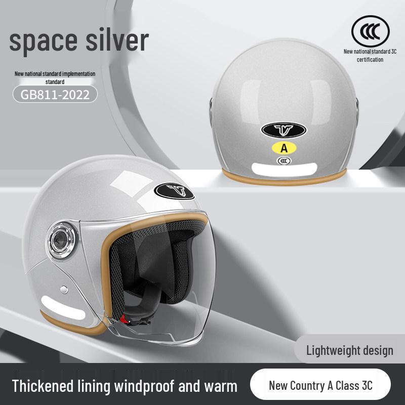 3C Certified All-Season Half Helmet for Electric Scooters, Unisex, Autumn/Winter Warmth, Safety Helmet