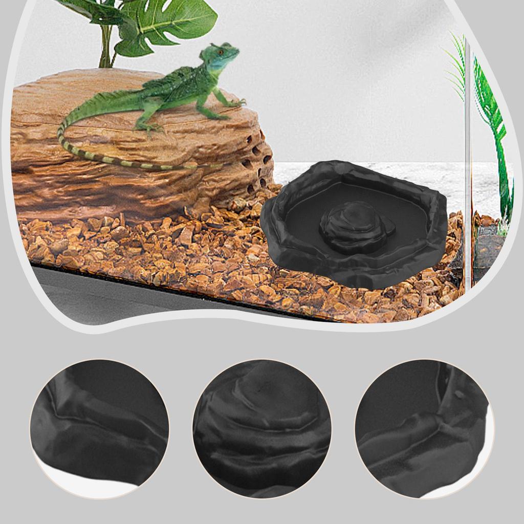 Reptile Supplies Plastic Water Bowl Easy Clean Feeder Dish for Chameleon Frog Snake Tank Accessories