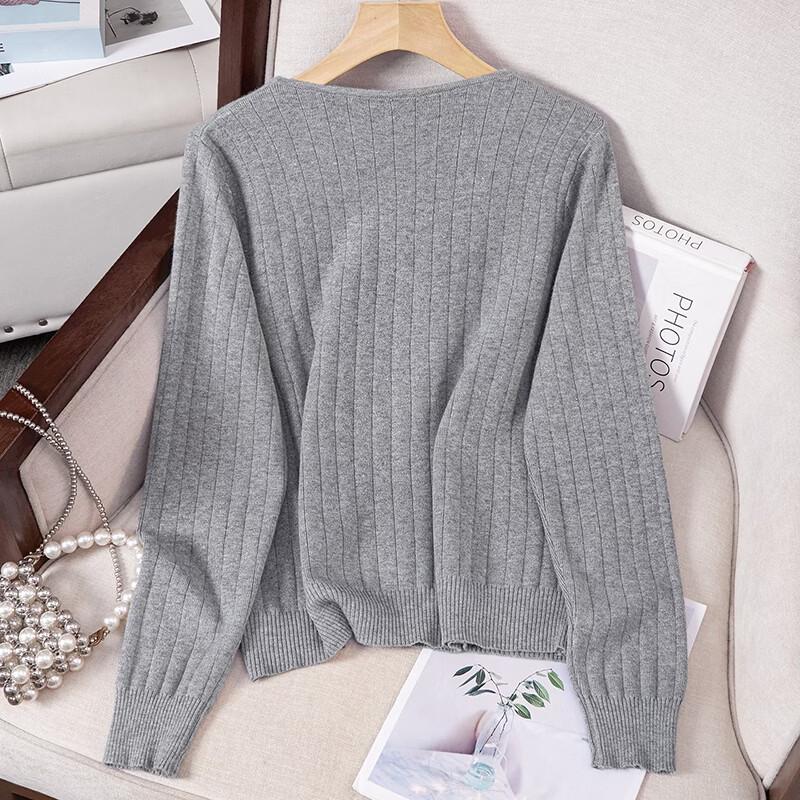 Women's Faux Two-Piece Color-Block V-Neck Zipper Knit Top