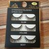 Luxurious 3 Pairs Black 100% Real Mink False Eyelashes With Natural Cross Style