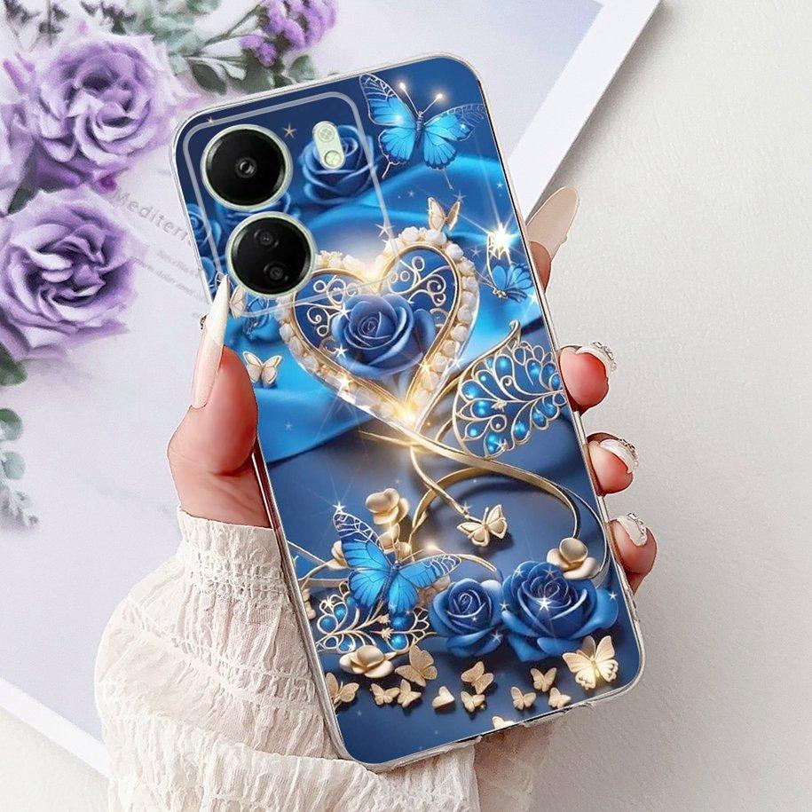 For Xiaomi Poco C65 Case Poco C75 Cover Fashion Butterfly Soft Silicone Capa Phone Back Cover For Xiomi Poco C65 C75 C 65 Bumper