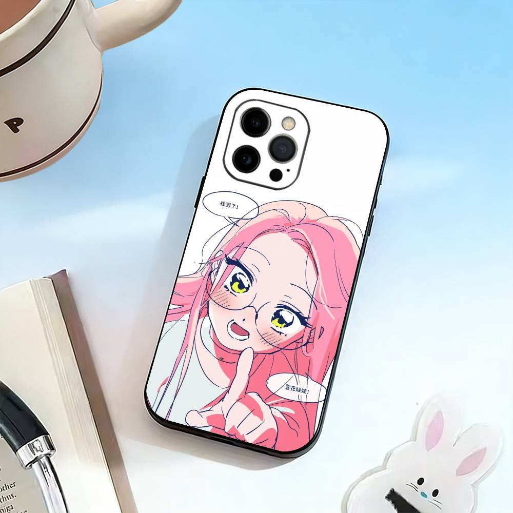 A-Anime Girl Phone Case For iPhone 17, 16,15,14,13,12,11 Plus,Pro Max, Others Soft Black Cover
