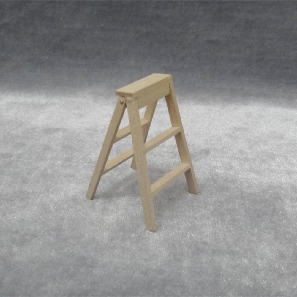 Dollhouse DIY Wooden Ladder Dollhouse Miniature Model Creative Figurine Stairs Toys  Kids