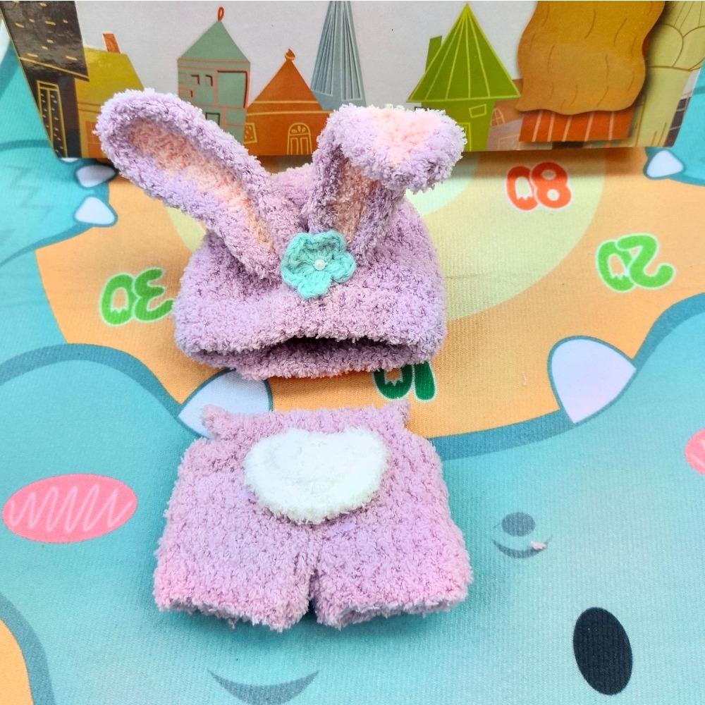 17Cm Babykleidung Lamm Set Handgemachtes Plüschgarn Vinyl Schlüsselanhänger Puppenkleidung Ersatzkleidung