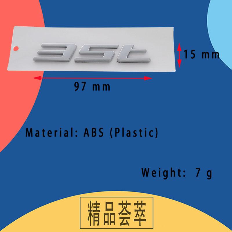 3D Premium ABS 35T 35 T Car Fender Trunk Rear Bonnet Decal Emblem Badge Sticker