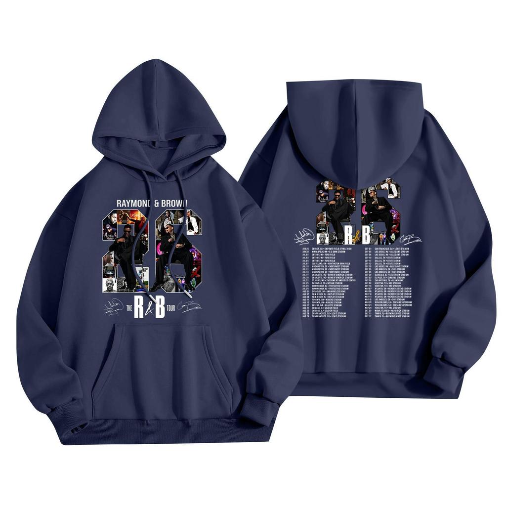 Unisex Casual Hooded Pullover Sweatshirt Long Sleeve Loose Fit Letter Print