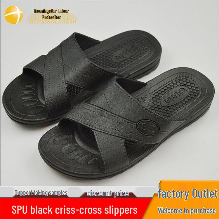 Anti-static Six-Hole Slippers for Cleanrooms - Blue/Black Work Shoes