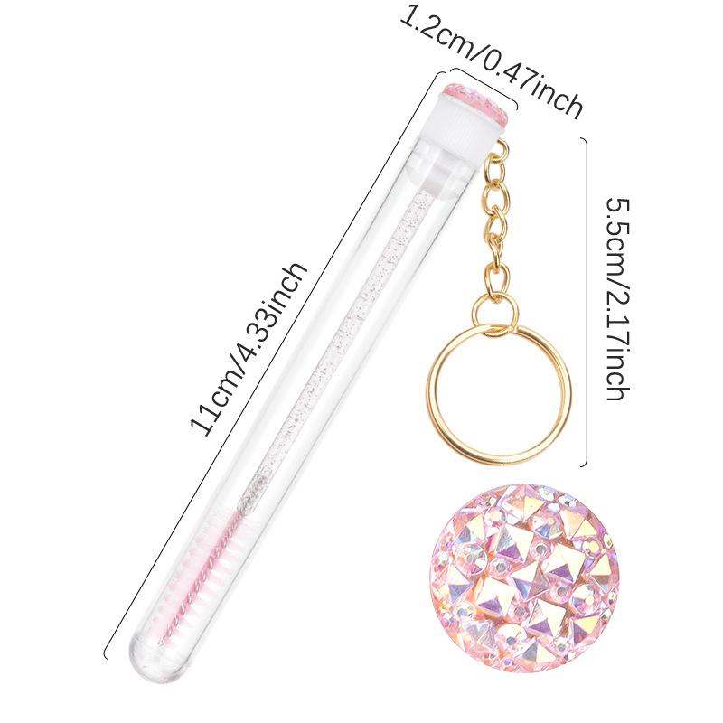 Eyelash Mascara Wands Empty Tube With Keychain Lash Spoolies Plastic Case Brush Holder