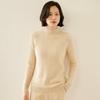Women's Retro Cable-Knit Cashmere Half-Turtleneck Sweater - Autumn/Winter Base Layer, Solid Color